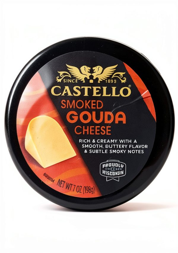 Smoked Gouda Cheese Wheel Creamy Hickory Wood Flavor-0