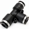 1/4" Push To Connect Tee Fittings 10-Pack by Utah Pneumatic Nylon-0