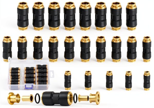 DOT Air Line Fittings 30 PCS Kit CheeMuii Brass Push-Lock Unions-0