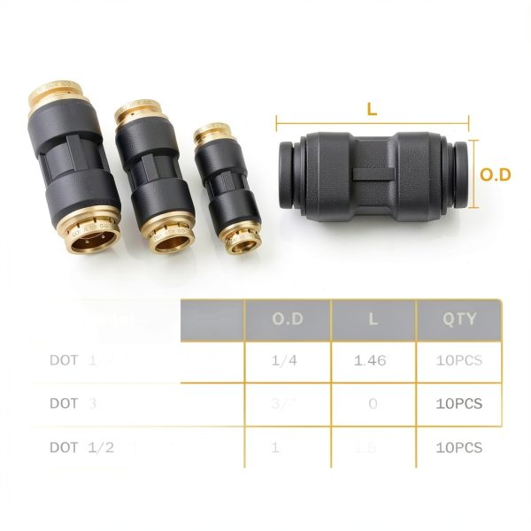 DOT Air Line Fittings 30 PCS Kit CheeMuii Brass Push-Lock Unions-1