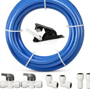 HAOCHEN 3/8 inch O.D. RO Water Tubing 15FT with 12 Connect Fittings-0