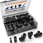 1/4" Push to Connect Fittings CNZG PNEU 60pcs Black Plastic Quick Kit-0