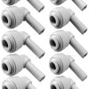Water Pipe Stem Elbow Connector 1/4" Plastic Quick Fit PureSec 10 Pack-0