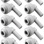 Water Pipe Stem Elbow Connector 1/4" Plastic Quick Fit PureSec 10 Pack-0