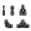 1/4" Push to Connect Fittings CNZG PNEU 60pcs Black Plastic Quick Kit-1