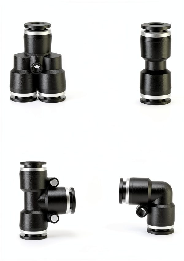 1/4" Push To Connect Tee Fittings 10-Pack by Utah Pneumatic Nylon-6
